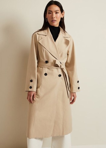 Phase Eight Sandy Button Detail Trench Coats Brown Canada | YHUJDG-639